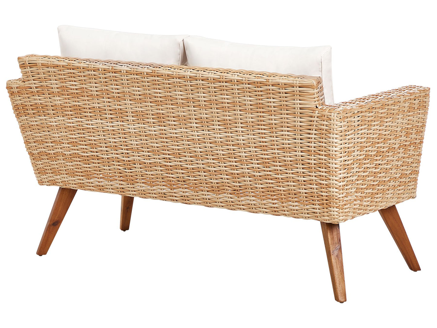 Garden Lounge Set with Table 4 Seater VITTORIA PE Rattan Off-White