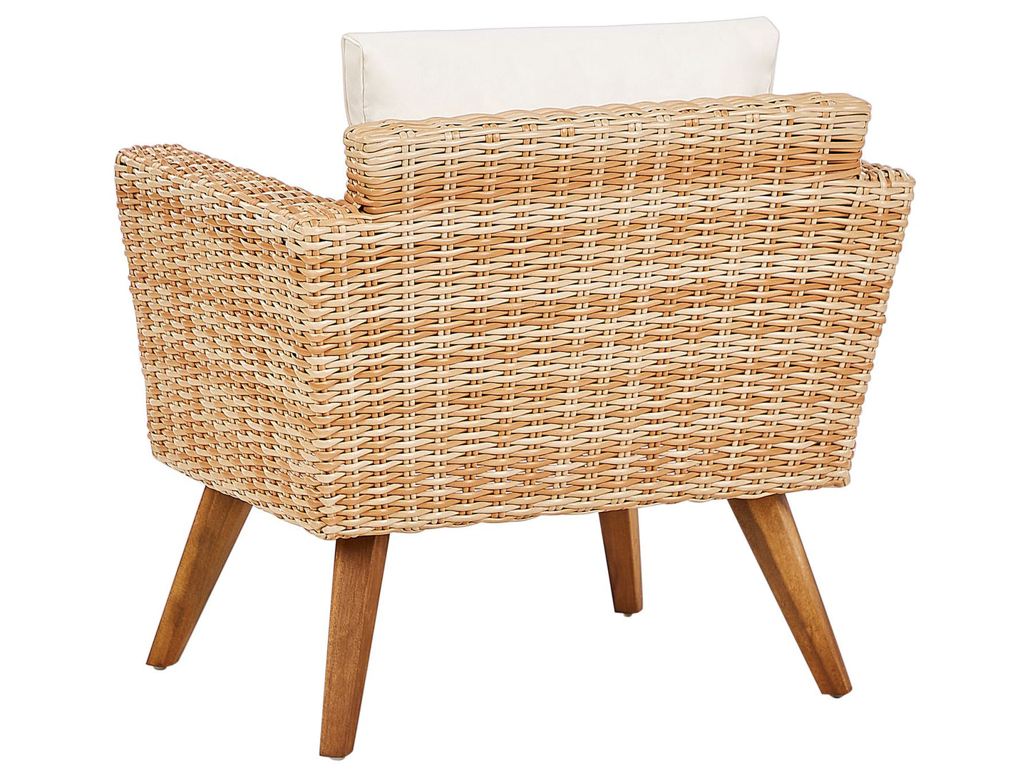 Garden Lounge Set with Table 4 Seater VITTORIA PE Rattan Off-White