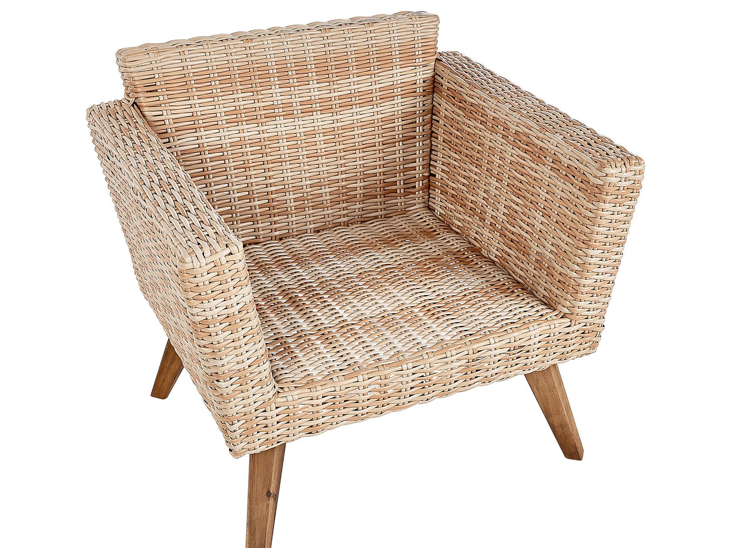 Garden Lounge Set with Table 4 Seater VITTORIA PE Rattan Off-White