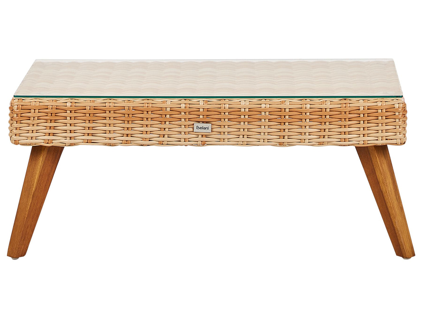 Garden Lounge Set with Table 4 Seater VITTORIA PE Rattan Off-White