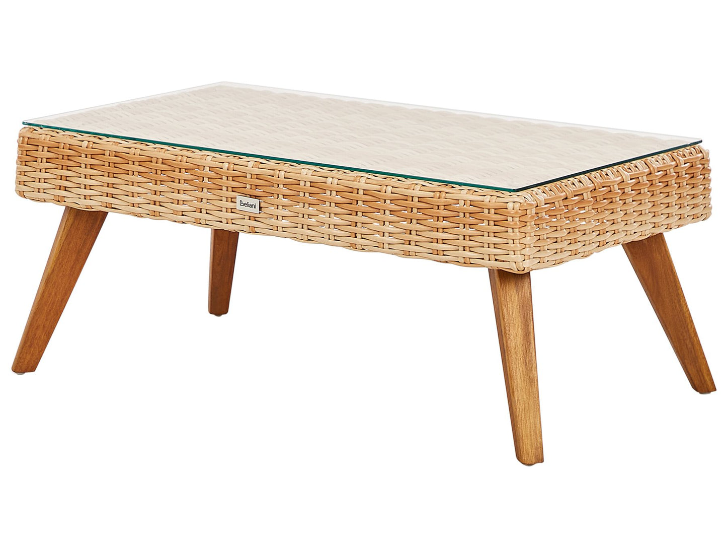 Garden Lounge Set with Table 4 Seater VITTORIA PE Rattan Off-White
