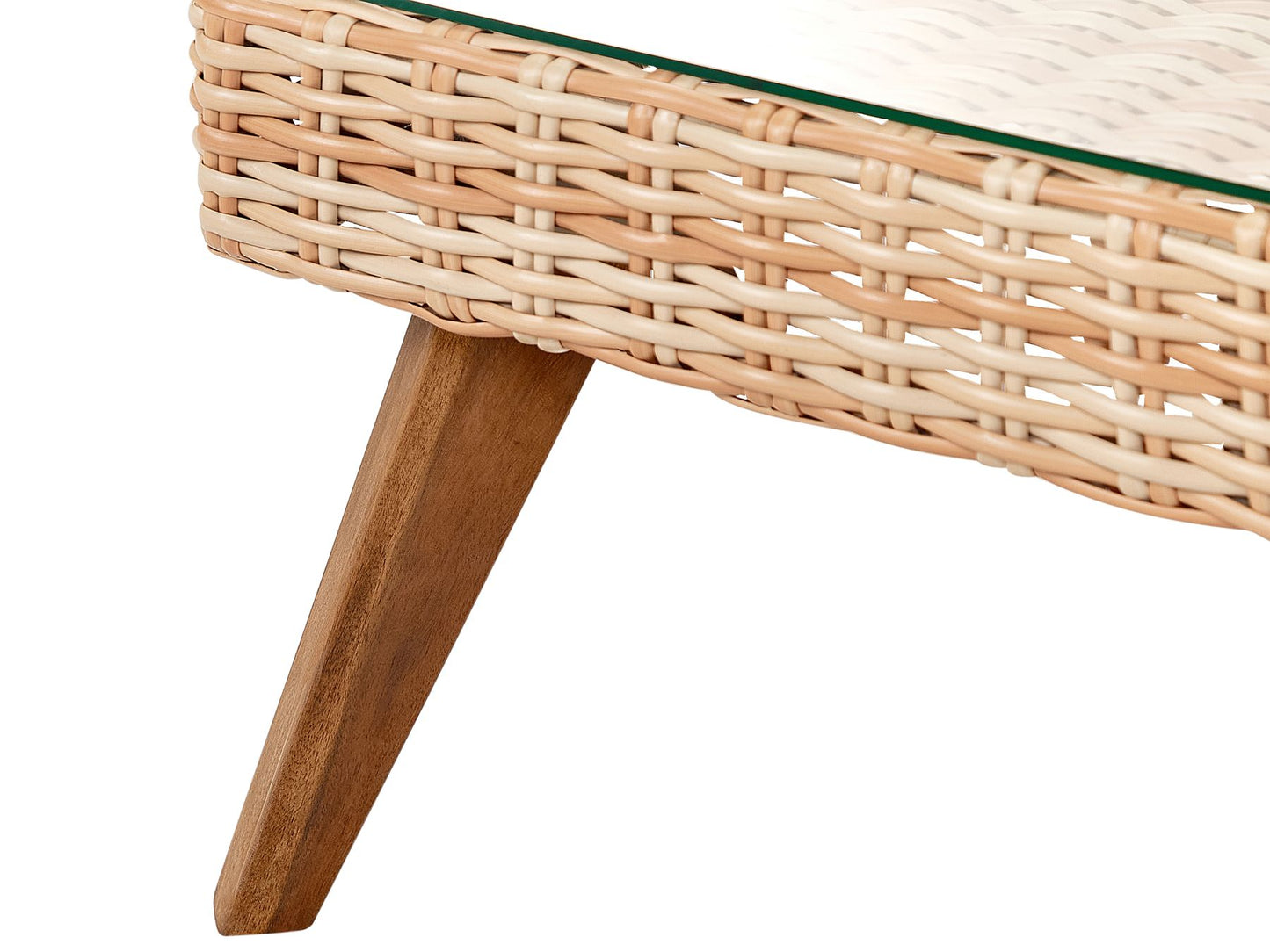 Garden Lounge Set with Table 4 Seater VITTORIA PE Rattan Off-White