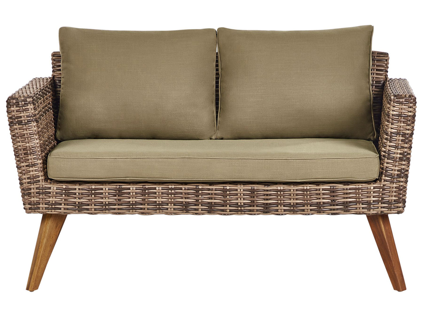 Garden Lounge Set with Table 4 Seater VITTORIA PE Rattan Olive Green
