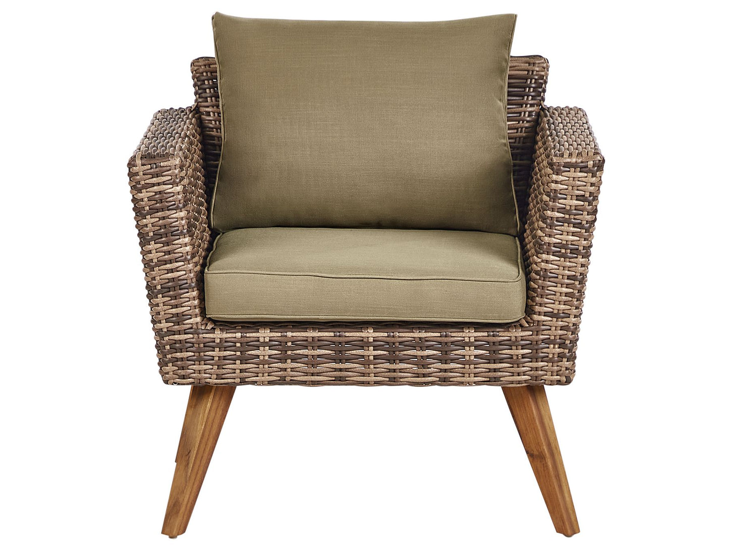 Garden Lounge Set with Table 4 Seater VITTORIA PE Rattan Olive Green