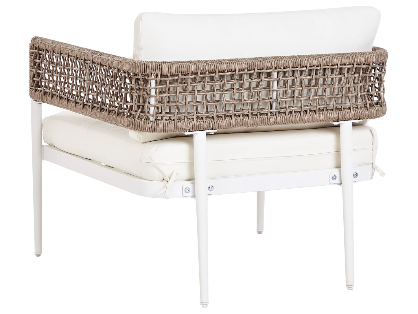 Garden Lounge Set with Table 5 Seater SERLA Metal White