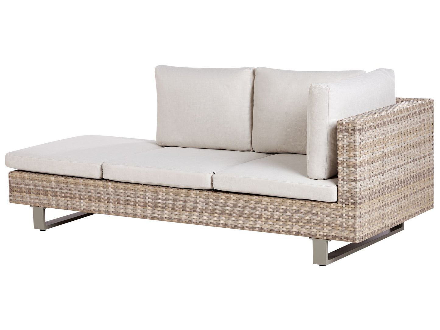 Garden Corner Sofa with Table 5 Seater Right Hand Rattan Off-White