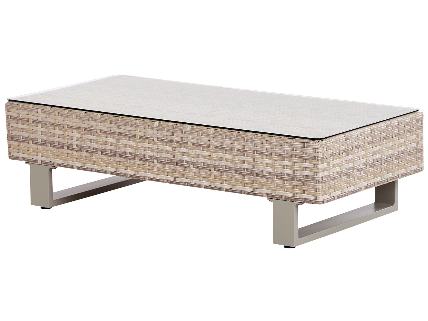 Garden Corner Sofa with Table 5 Seater Right Hand Rattan Off-White