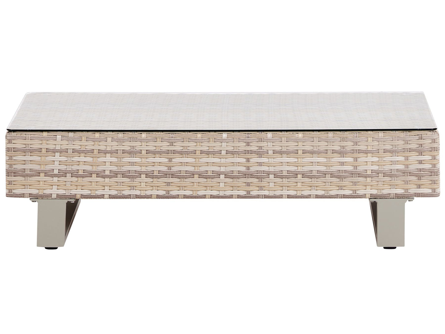 Garden Corner Sofa with Table 5 Seater Right Hand Rattan Off-White