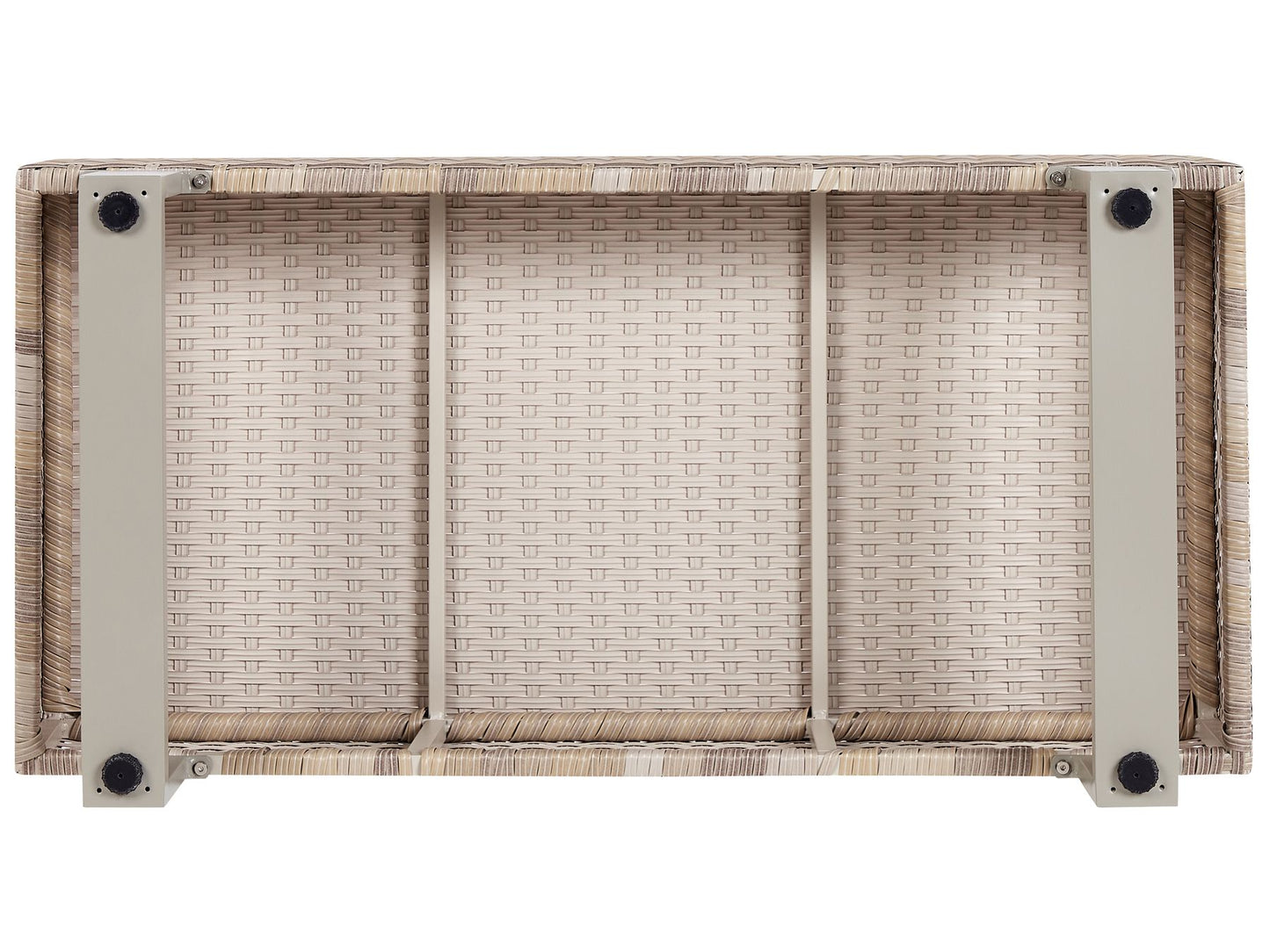 Garden Corner Sofa with Table 5 Seater Right Hand Rattan Off-White