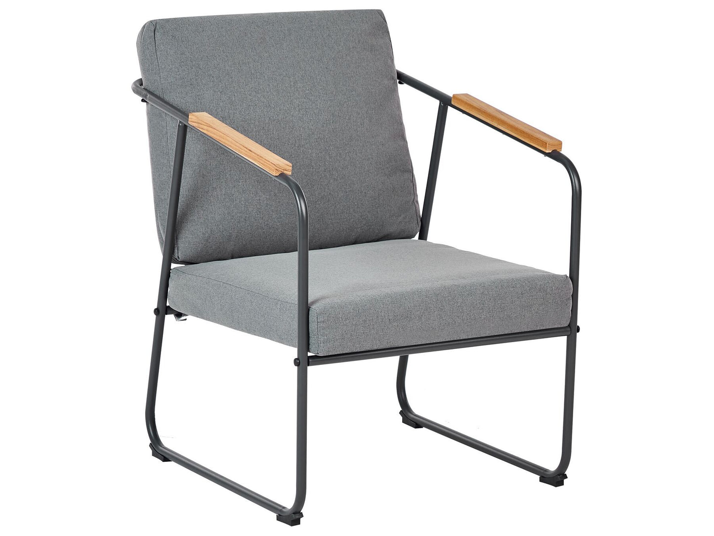 Garden Lounge Set with Table 4 Seater VEZZANA Metal Grey
