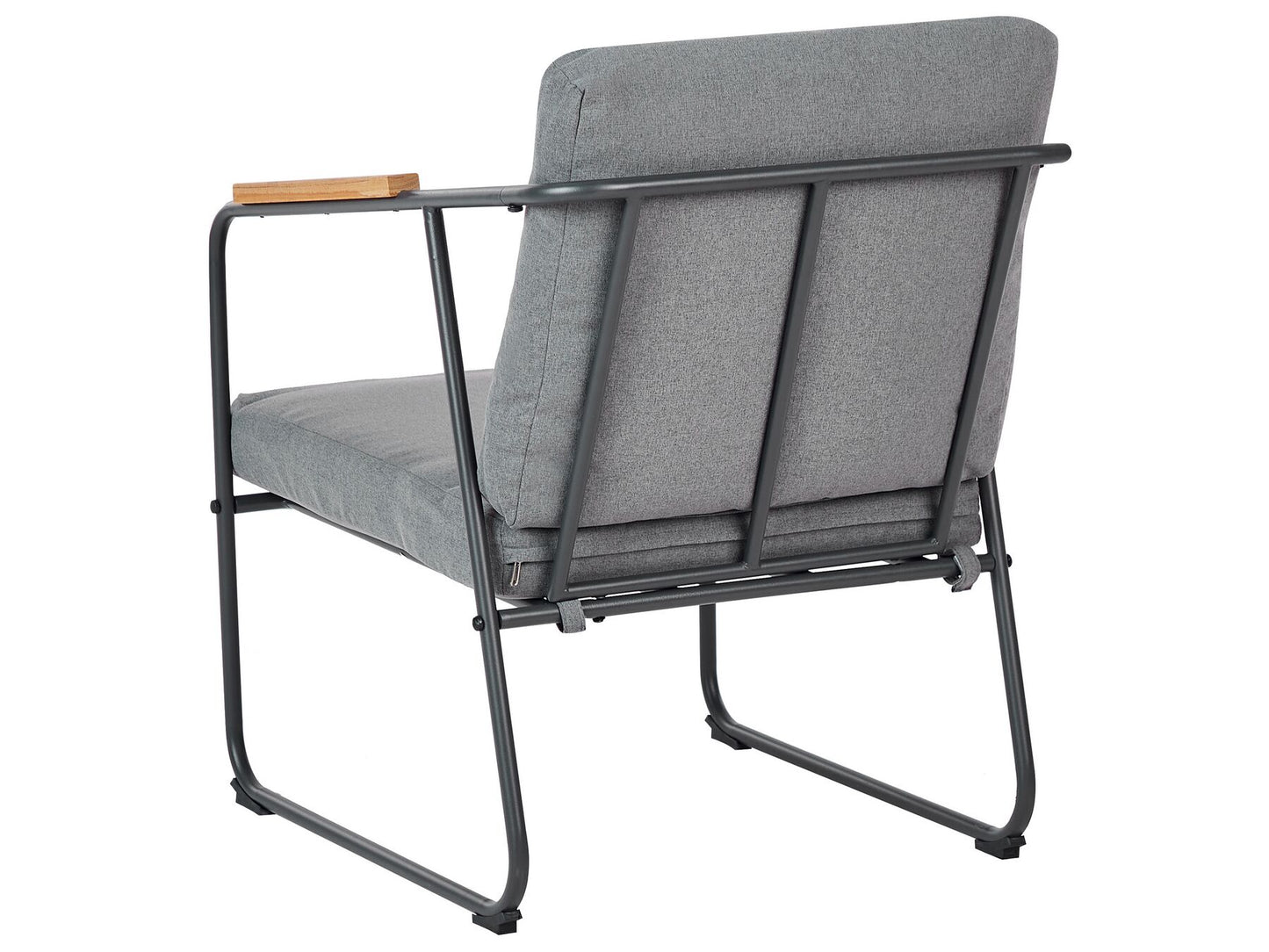 Garden Lounge Set with Table 4 Seater VEZZANA Metal Grey