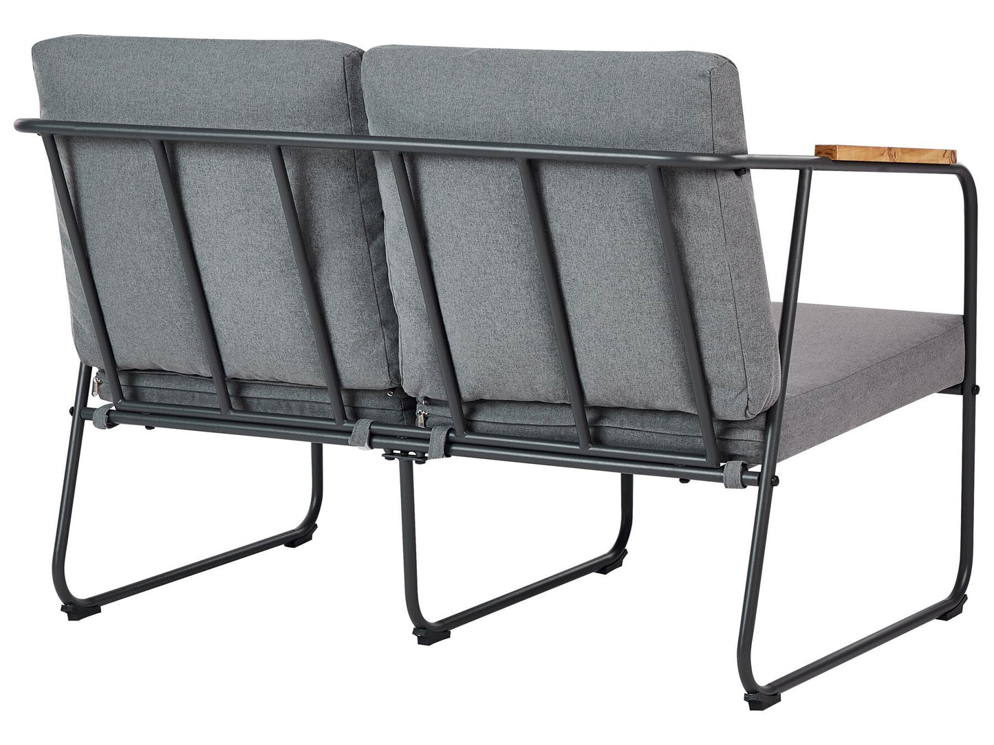 Garden Lounge Set with Table 4 Seater VEZZANA Metal Grey