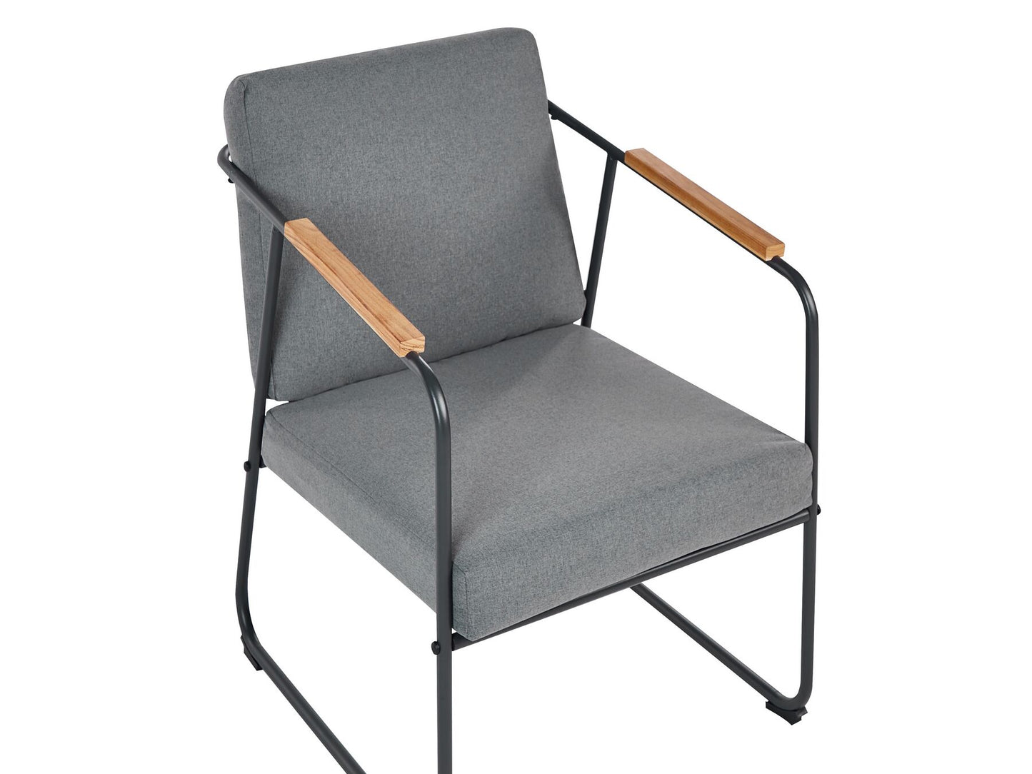 Garden Lounge Set with Table 4 Seater VEZZANA Metal Grey