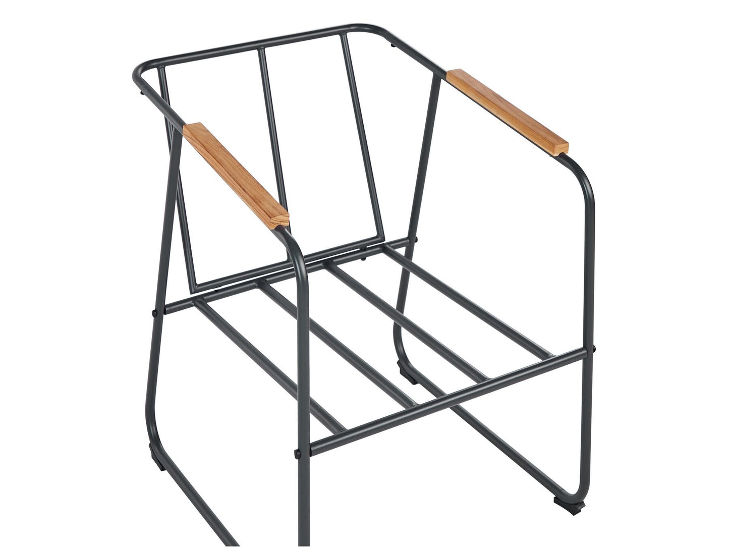 Garden Lounge Set with Table 4 Seater VEZZANA Metal Grey