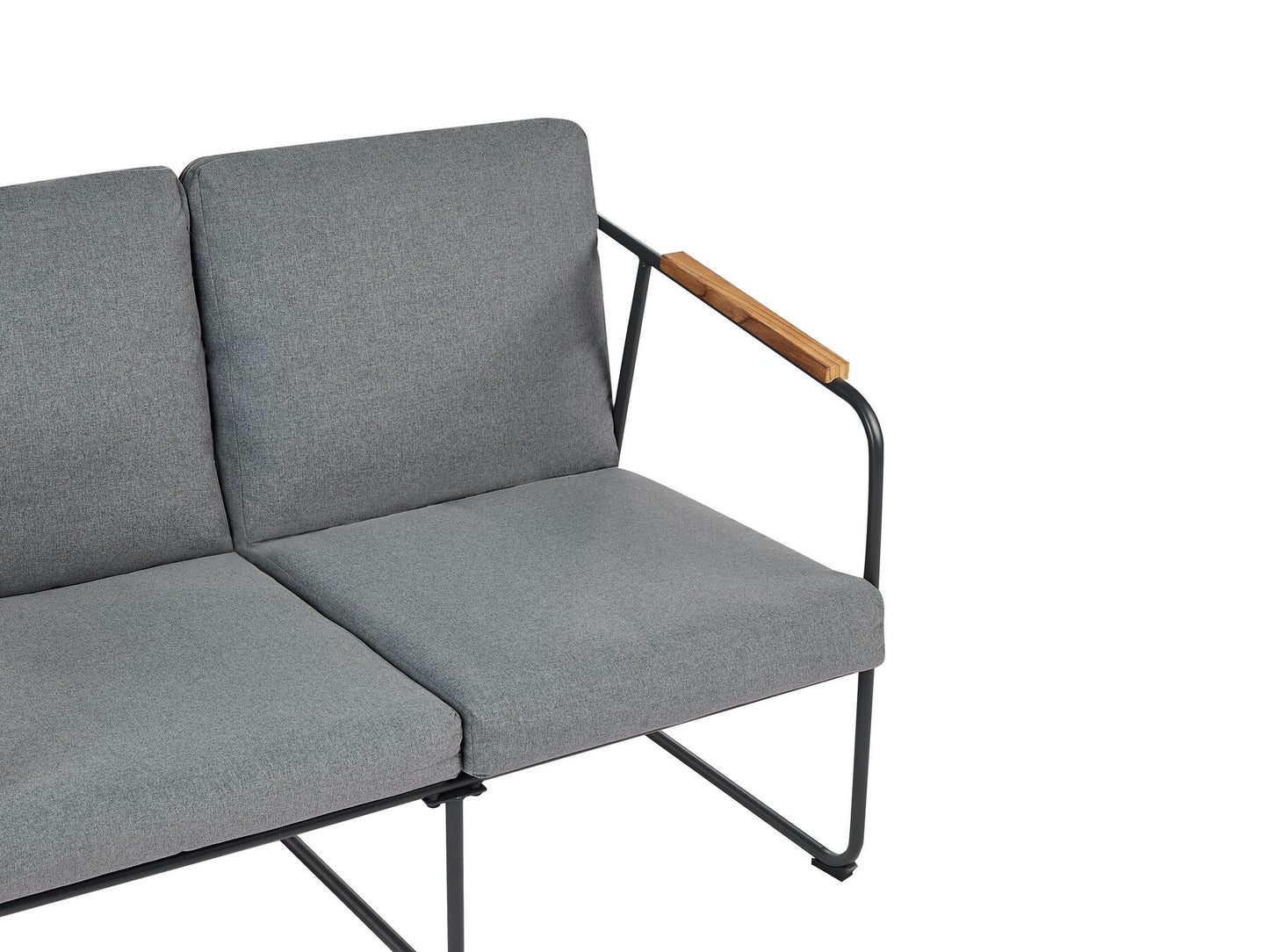 Garden Lounge Set with Table 4 Seater VEZZANA Metal Grey