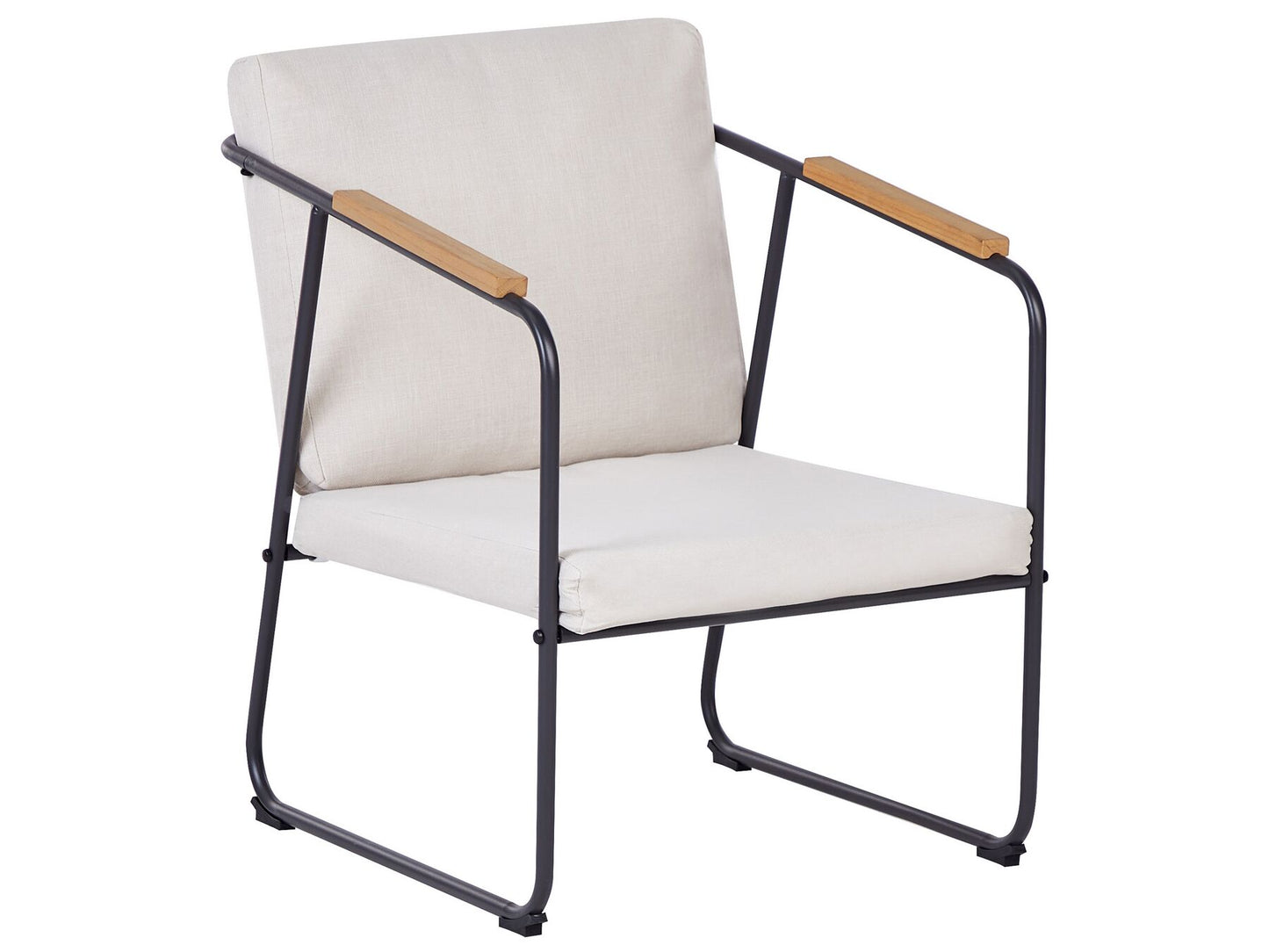 Garden Lounge Set with Table 4 Seater VEZZANA Metal Light Beige