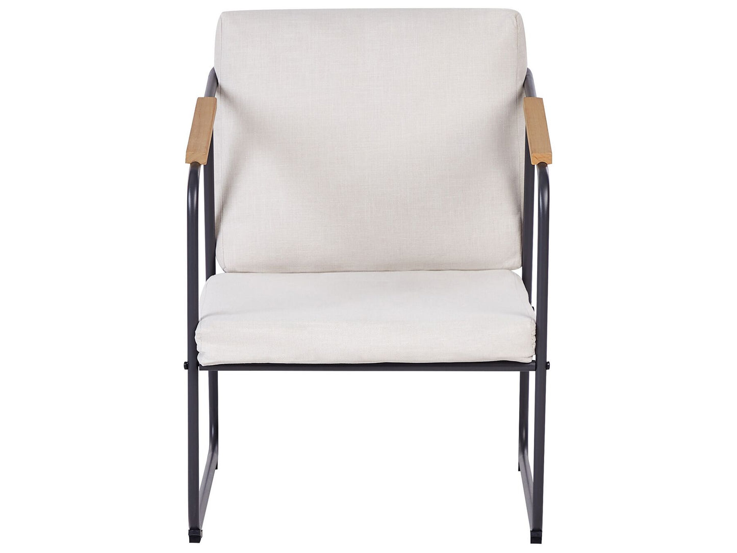 Garden Lounge Set with Table 4 Seater VEZZANA Metal Light Beige