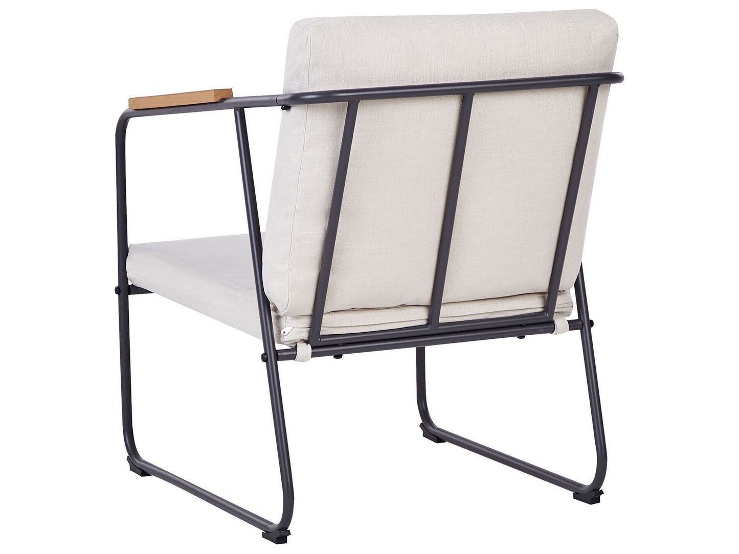 Garden Lounge Set with Table 4 Seater VEZZANA Metal Light Beige