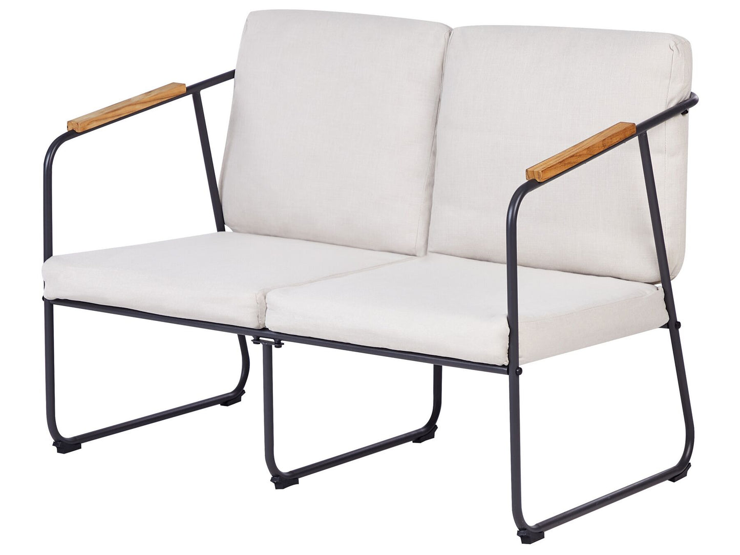 Garden Lounge Set with Table 4 Seater VEZZANA Metal Light Beige