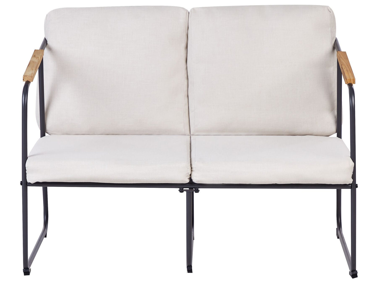 Garden Lounge Set with Table 4 Seater VEZZANA Metal Light Beige