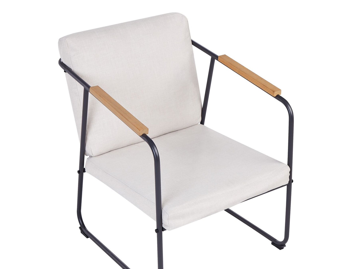Garden Lounge Set with Table 4 Seater VEZZANA Metal Light Beige