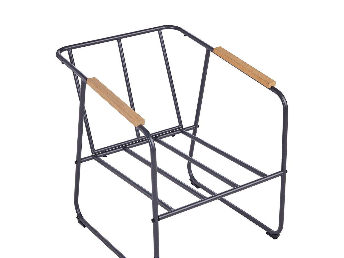 Garden Lounge Set with Table 4 Seater VEZZANA Metal Light Beige