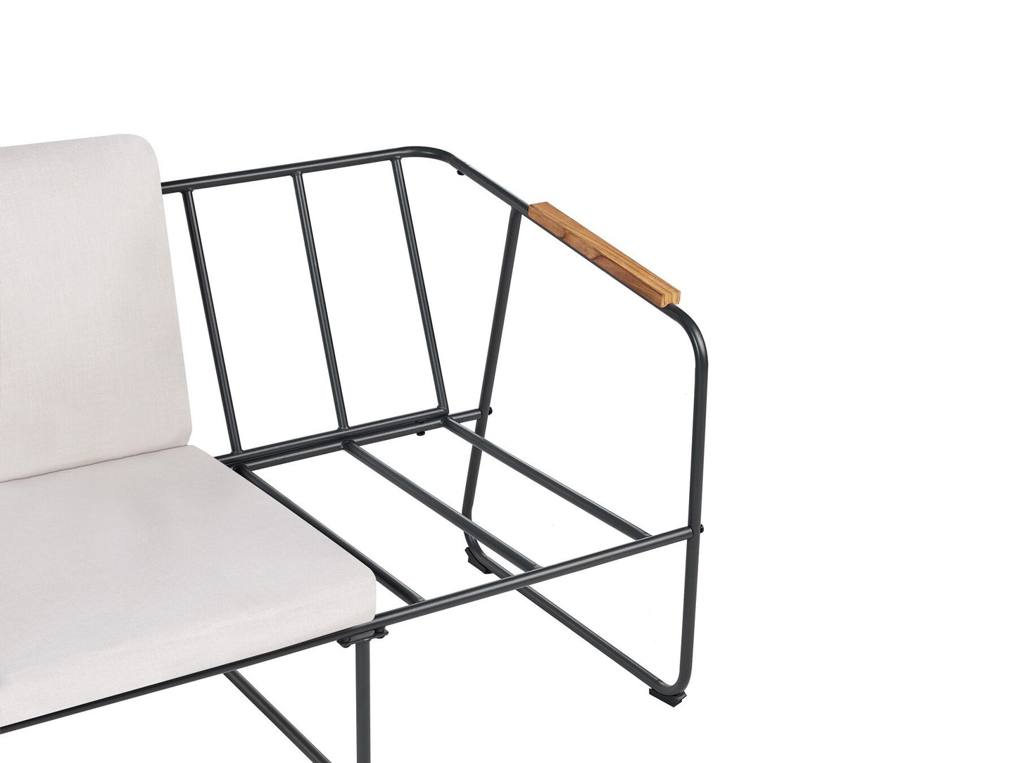 Garden Lounge Set with Table 4 Seater VEZZANA Metal Light Beige