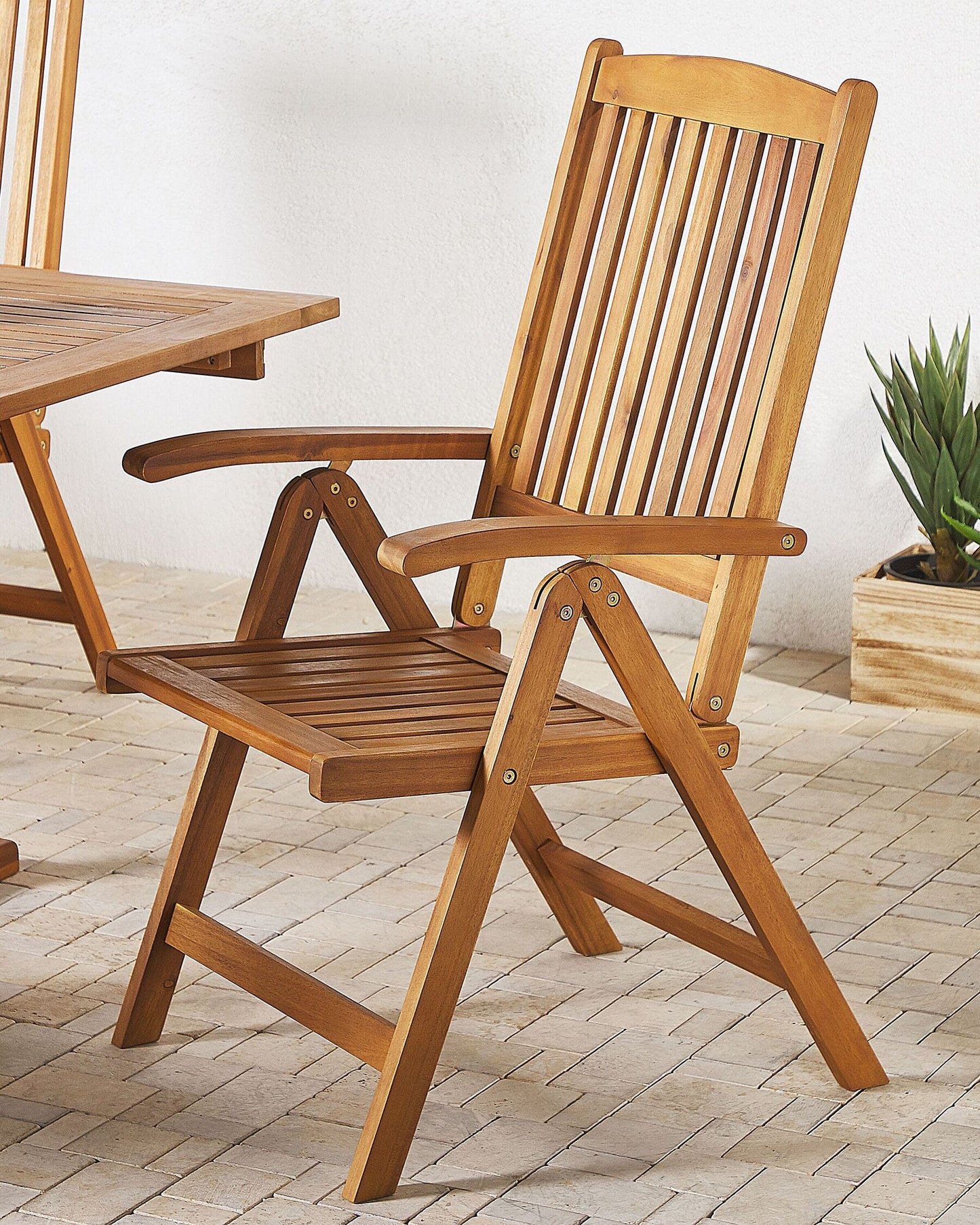 Set of 2 Garden Chairs JAVA Acacia Wood Light Brown