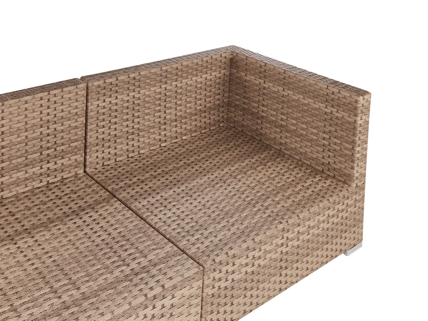 Garden Corner Sofa with Table 4 Seater SANO Left Hand Modular PE Rattan Natural