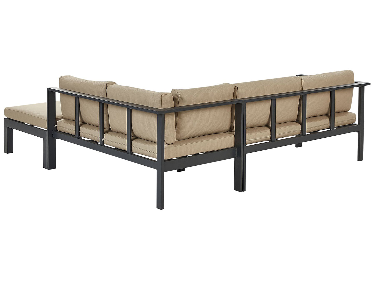Garden Corner Sofa with Table 5 Seater MESSINA Left Hand Metal Sand Beige