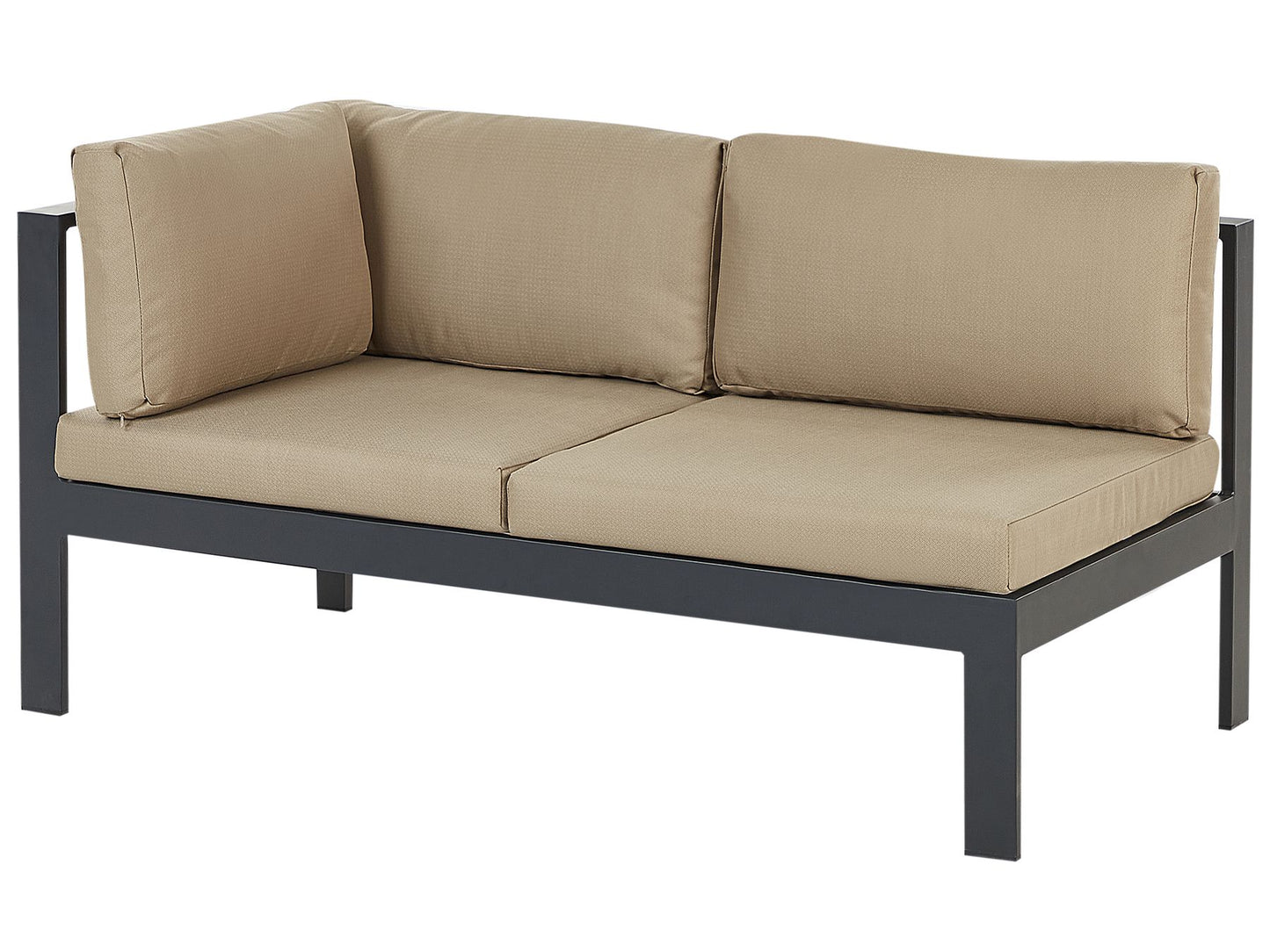 Garden Corner Sofa with Table 5 Seater MESSINA Left Hand Metal Sand Beige