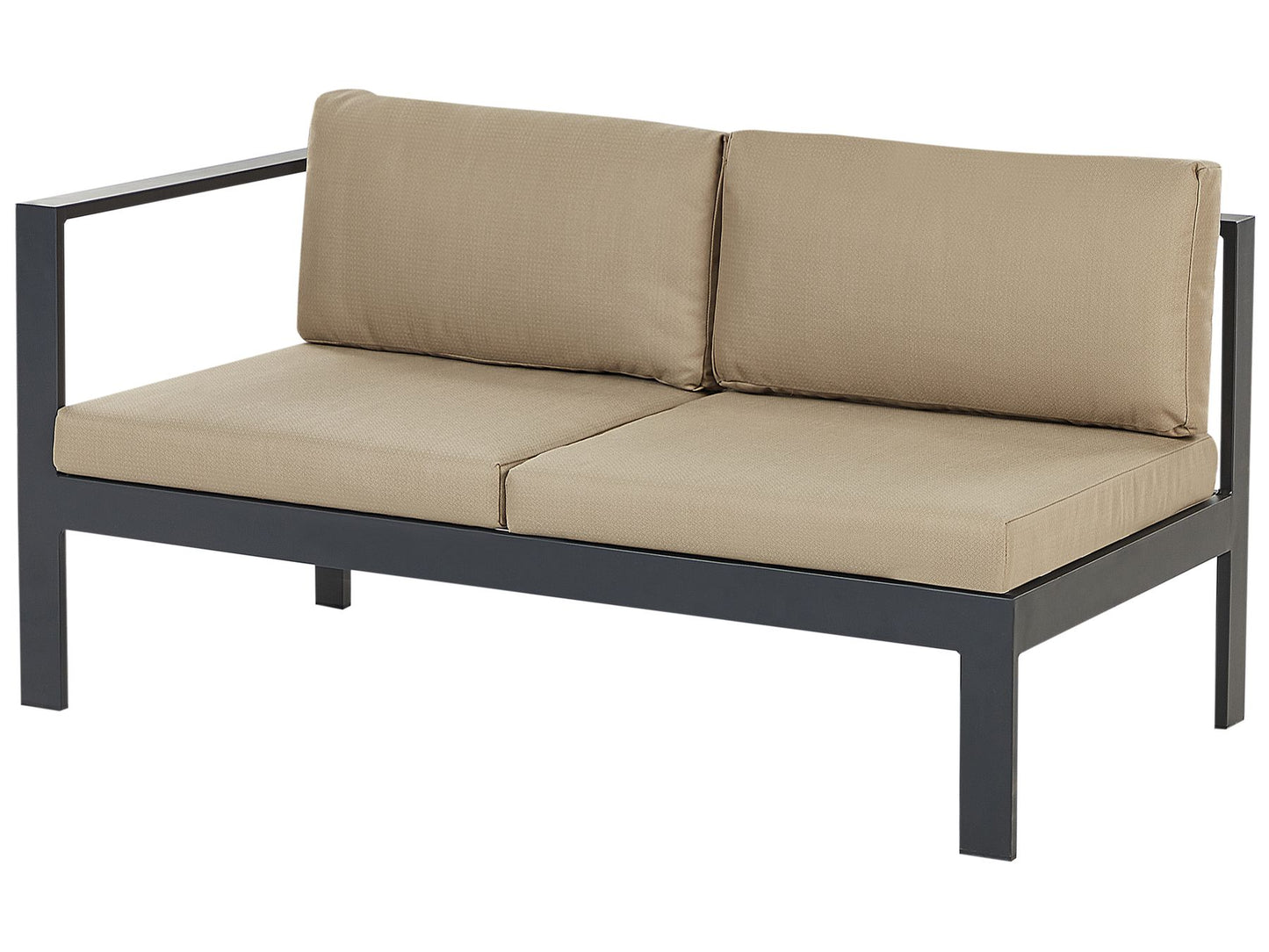 Garden Corner Sofa with Table 5 Seater MESSINA Left Hand Metal Sand Beige