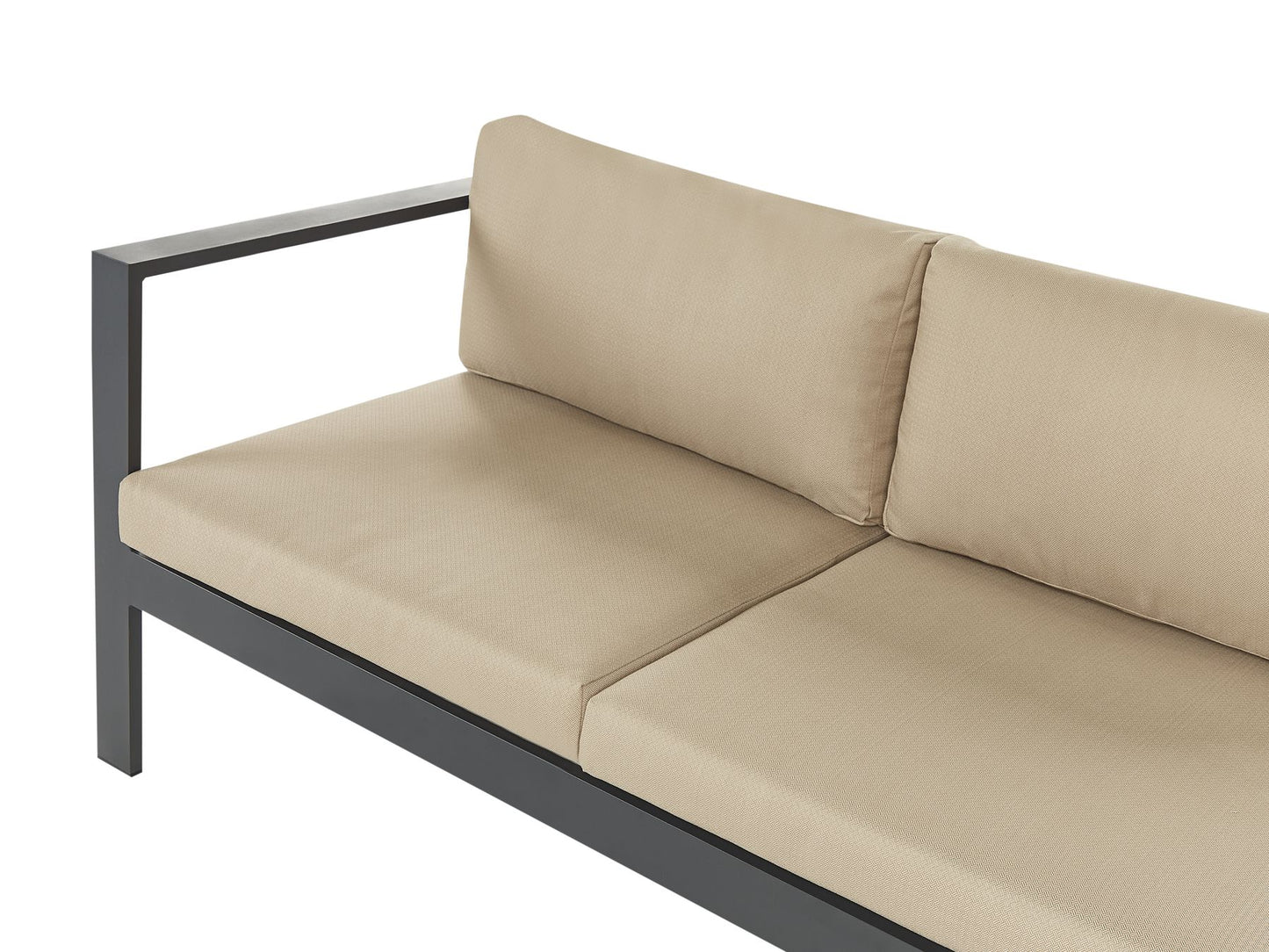 Garden Corner Sofa with Table 5 Seater MESSINA Left Hand Metal Sand Beige
