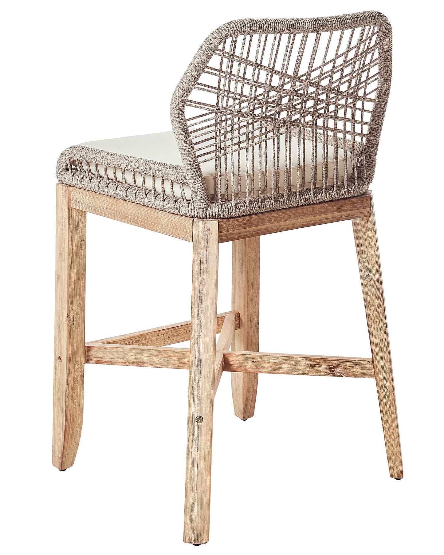 Set of 2 Garden Bar Chairs TALAMONE Acacia Wood Beige