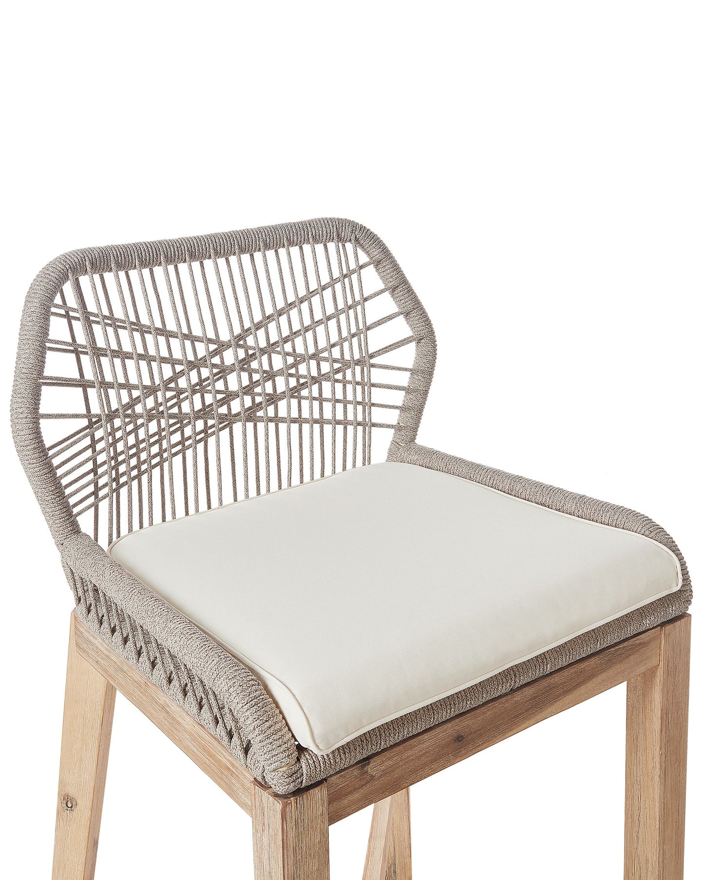 Set of 2 Garden Bar Chairs TALAMONE Acacia Wood Beige