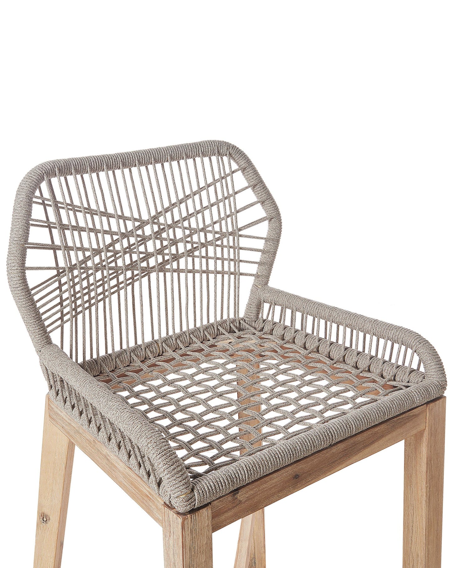 Set of 2 Garden Bar Chairs TALAMONE Acacia Wood Beige