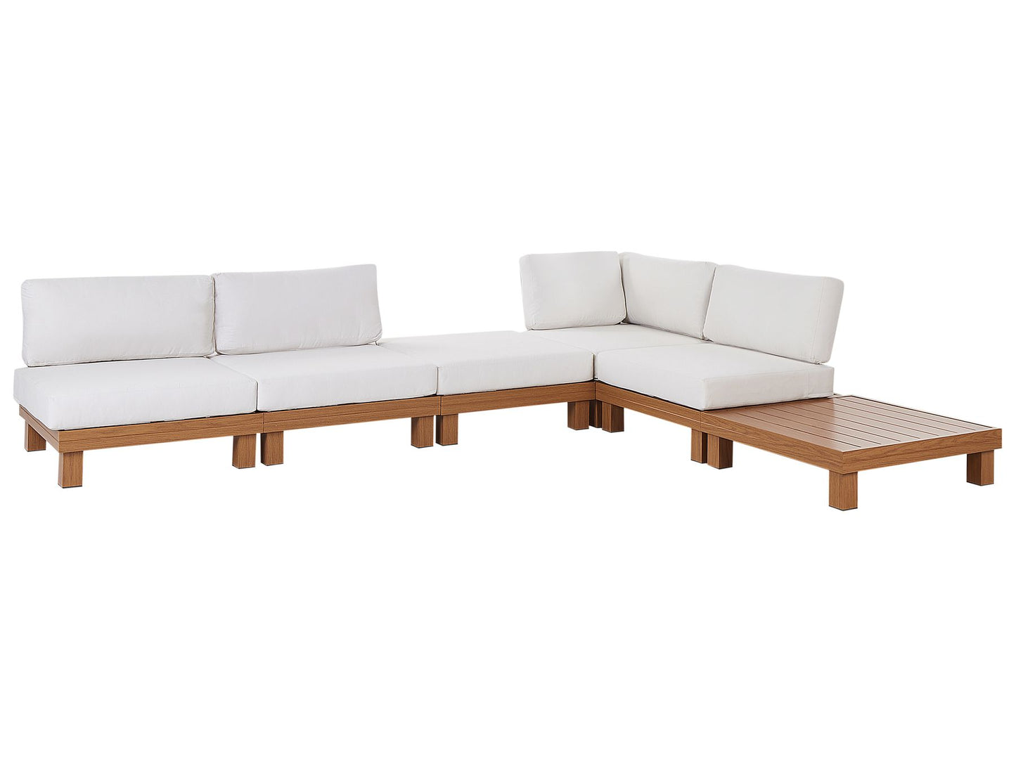 Garden Corner Sofa with Table 5 Seater SANZA Left Hand Modular Metal White