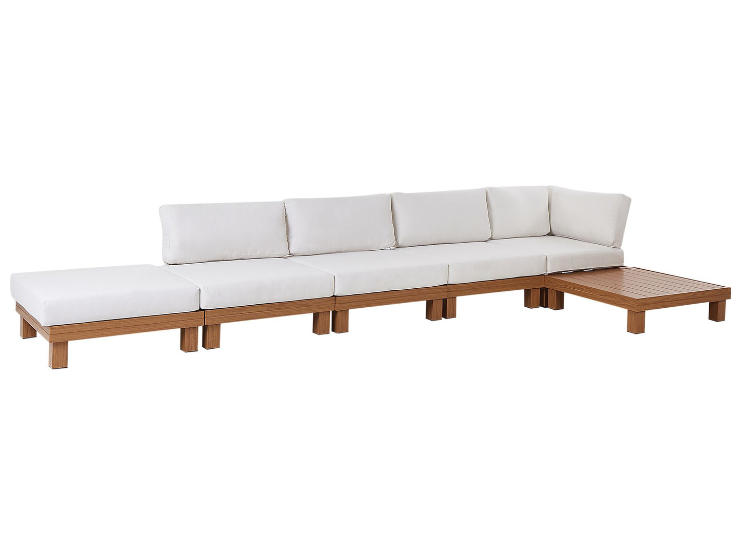 Garden Corner Sofa with Table 5 Seater SANZA Left Hand Modular Metal White