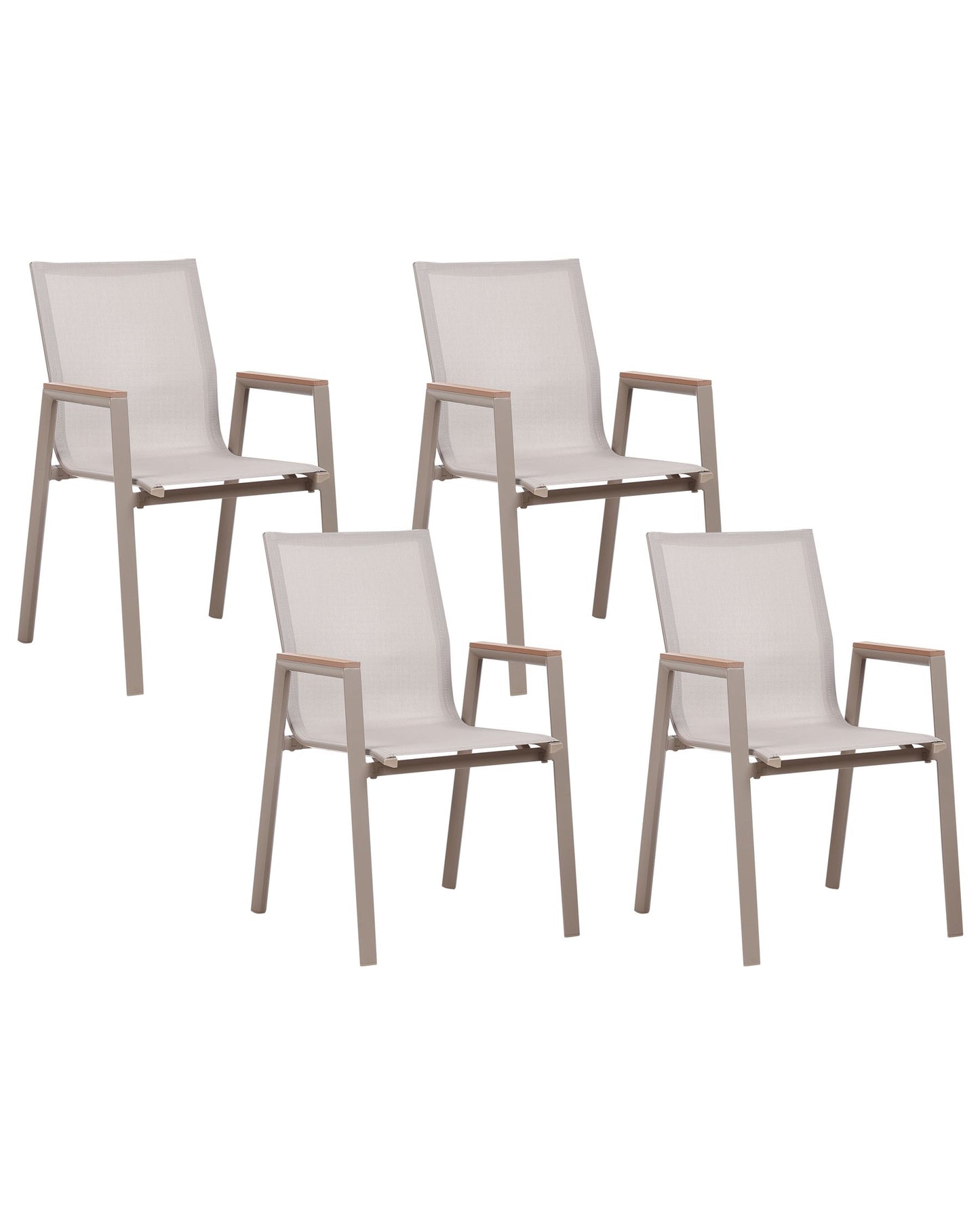Garden Dining Set 4 Seater TIANO Metal Grey