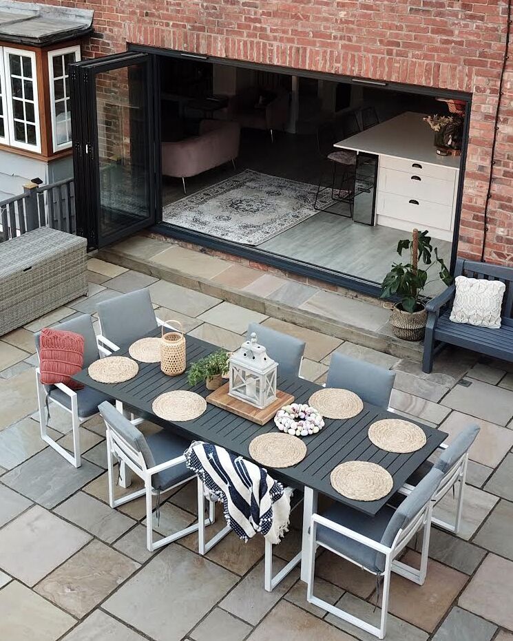 Garden Dining Set 8 Seater PANCOLE with Cushions Metal Grey