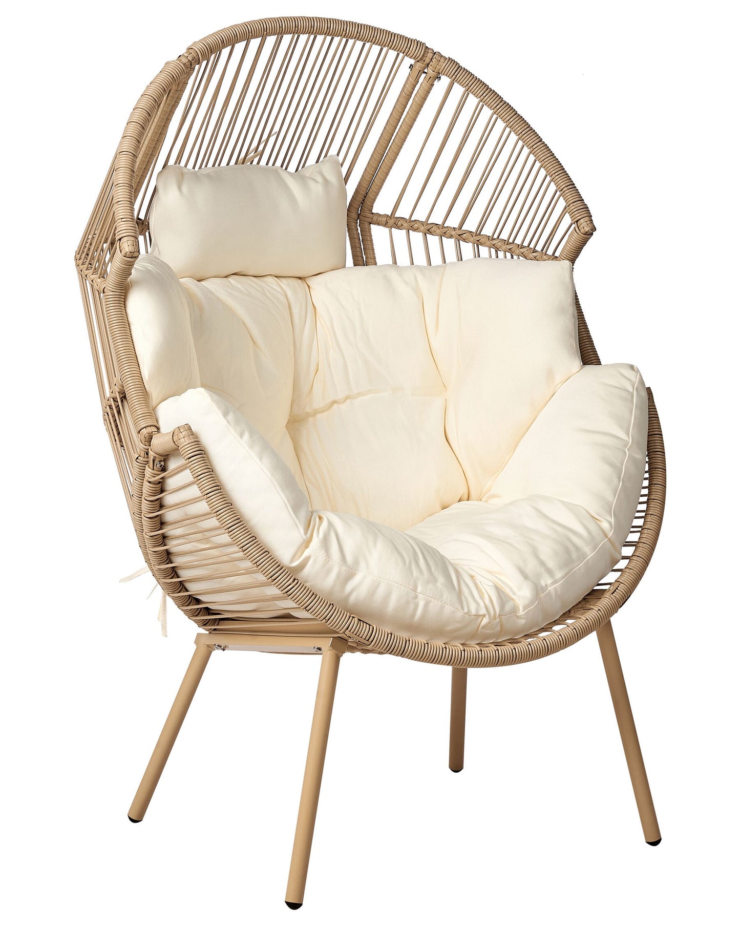 Garden Chair MURANO with Footstool PE Rattan Natural