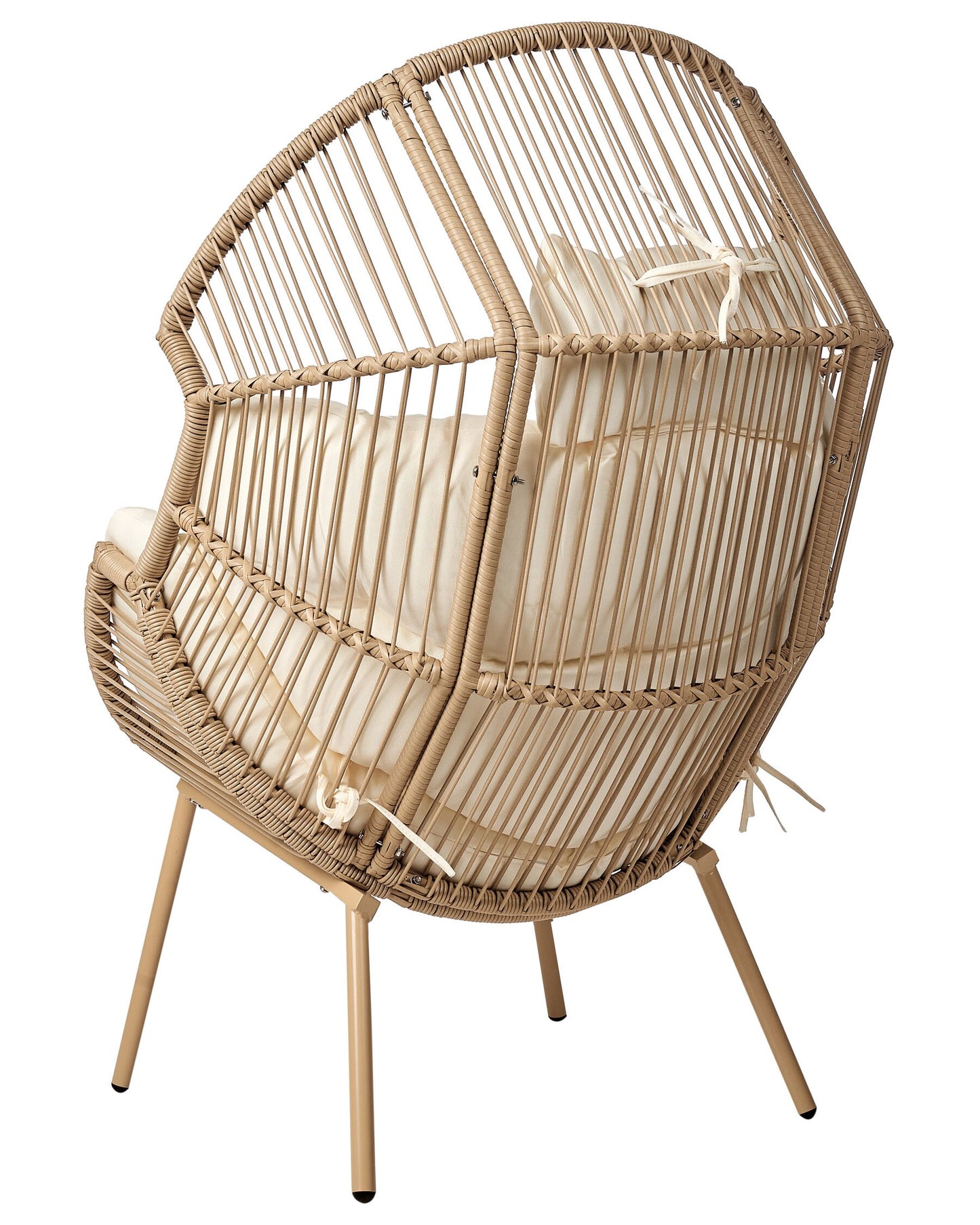 Garden Chair MURANO with Footstool PE Rattan Natural