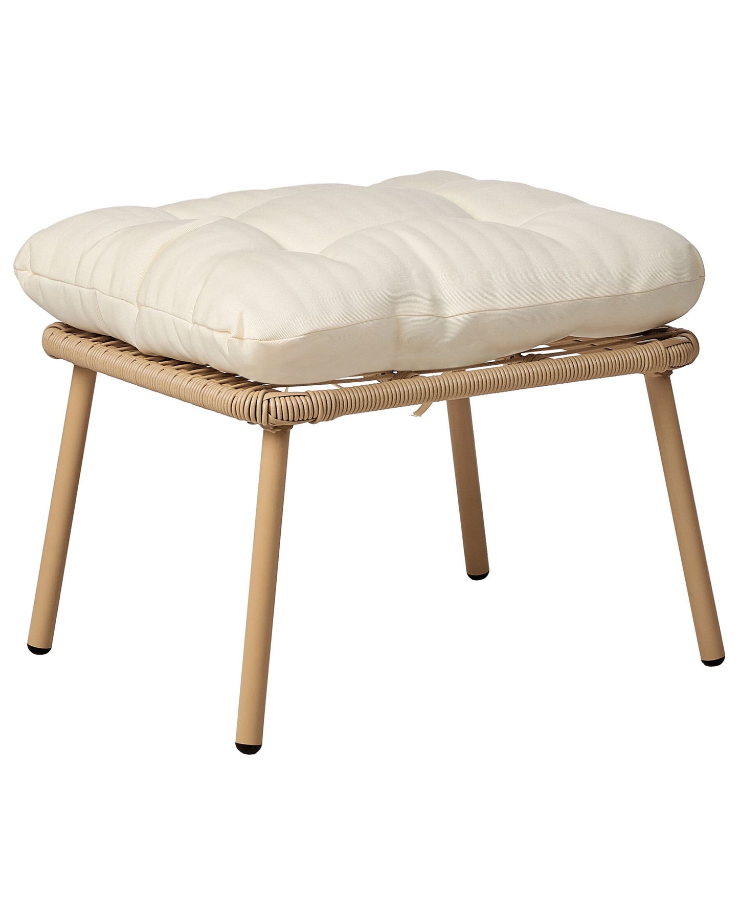 Garden Chair MURANO with Footstool PE Rattan Natural