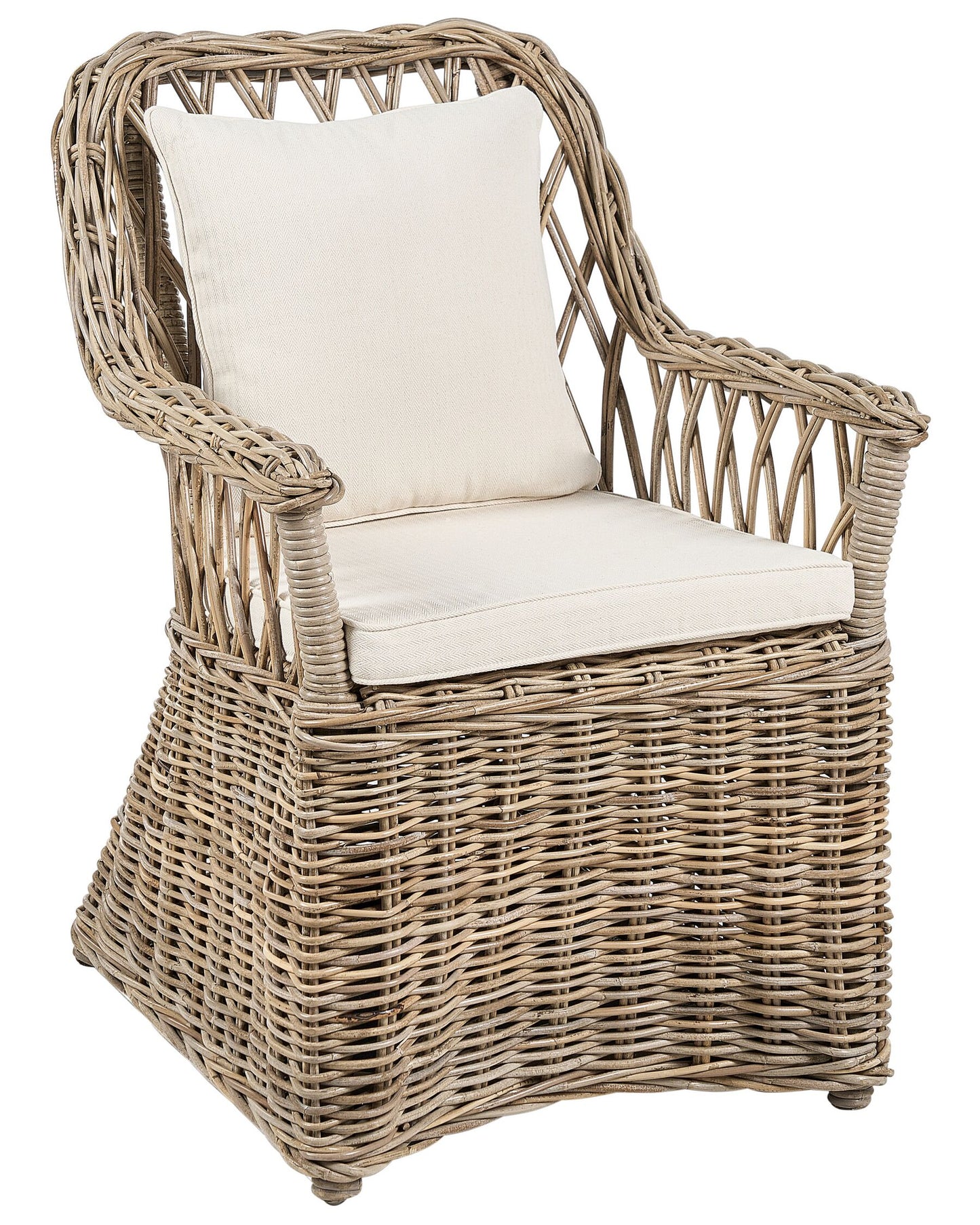 Set of 2 Rattan Garden Chairs Natural MAROS II