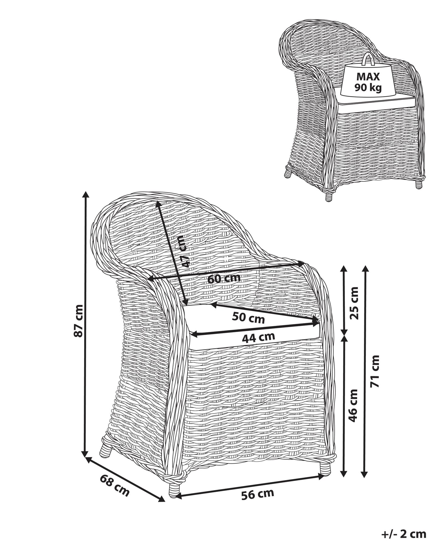 Rattan Garden Chair Natural SUSUA II