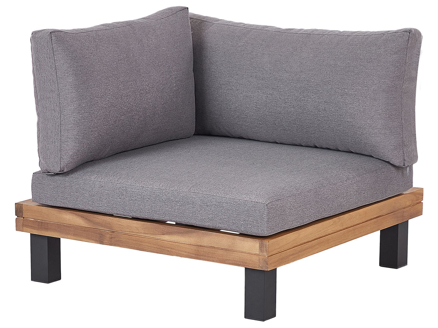 Garden Corner Sofa with Table 5 Seater FRAZZANO Modular Certified Acacia Wood Grey