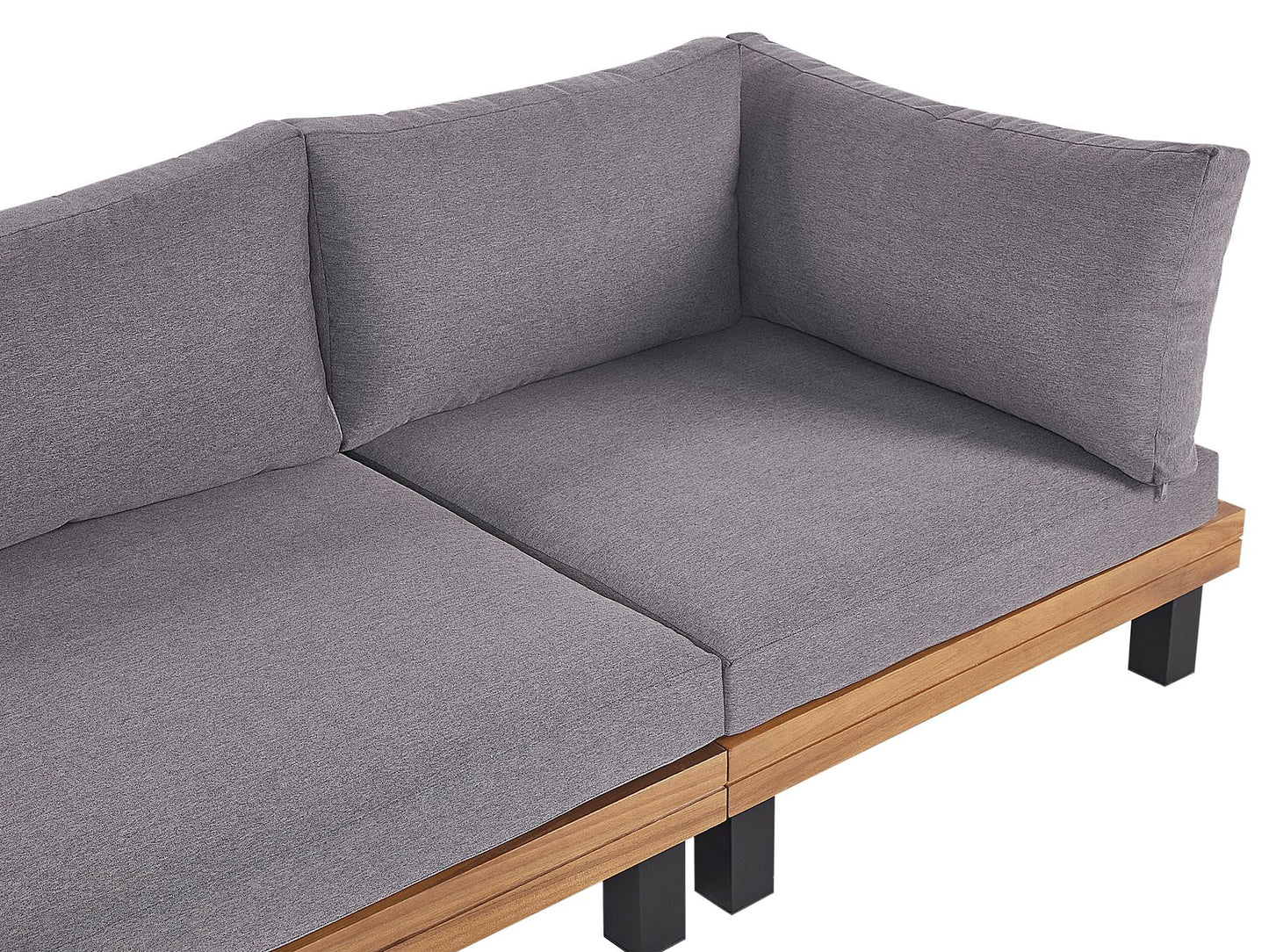 Garden Corner Sofa with Table 5 Seater FRAZZANO Modular Certified Acacia Wood Grey