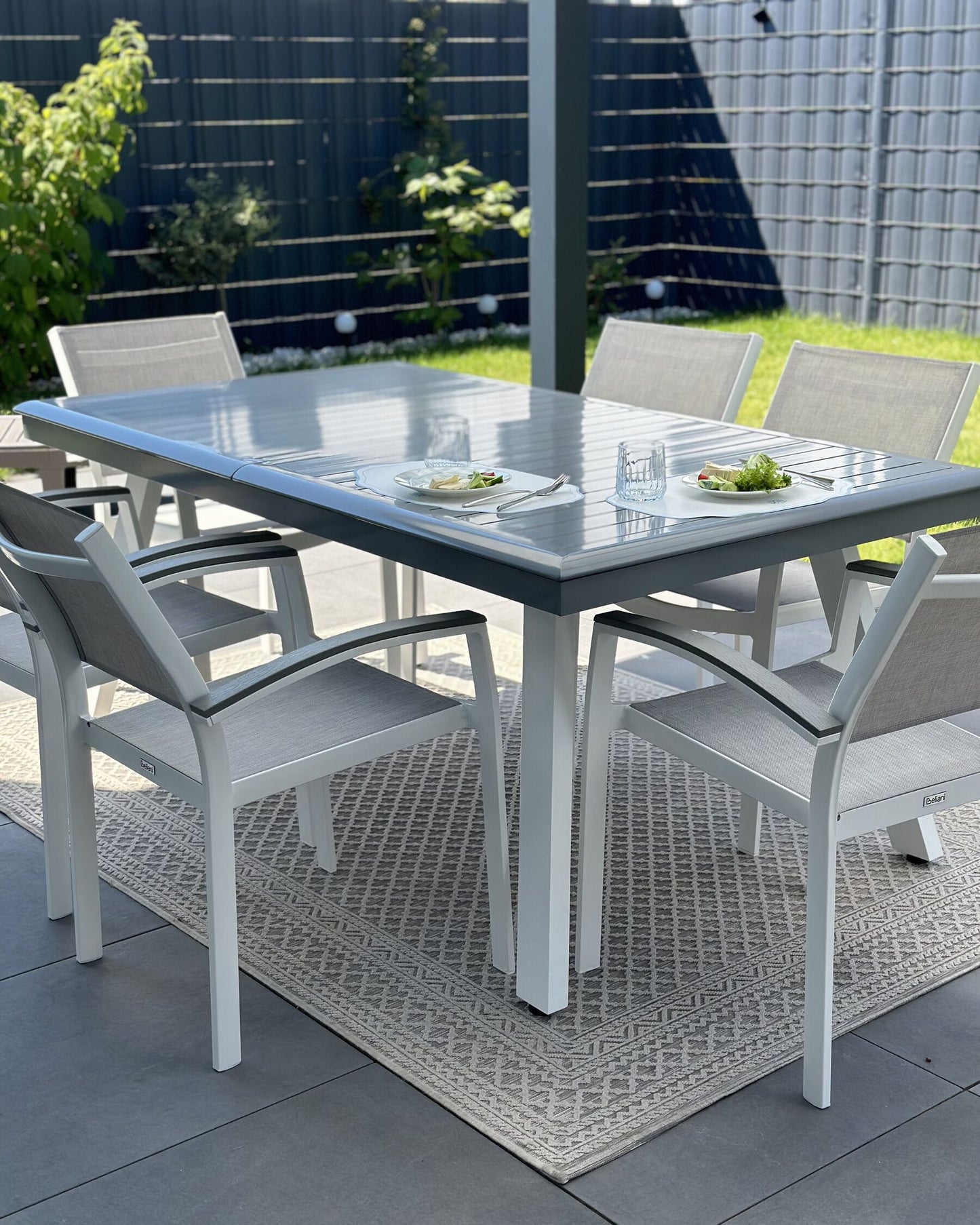 Set of 2 Garden Chairs PERETA Metal Grey