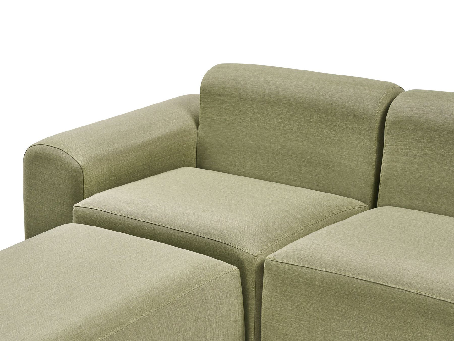 Garden Sofa with Ottoman 7 Seater BATTIFOLLO Modular Olive Green