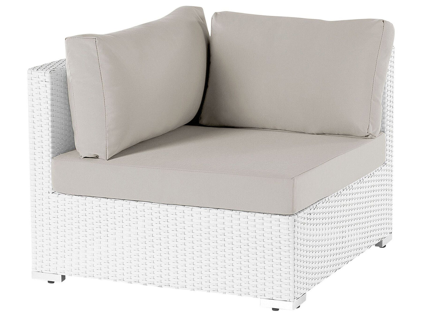 garden corner sofa with table 4 seater sano right hand modular pe rattan white